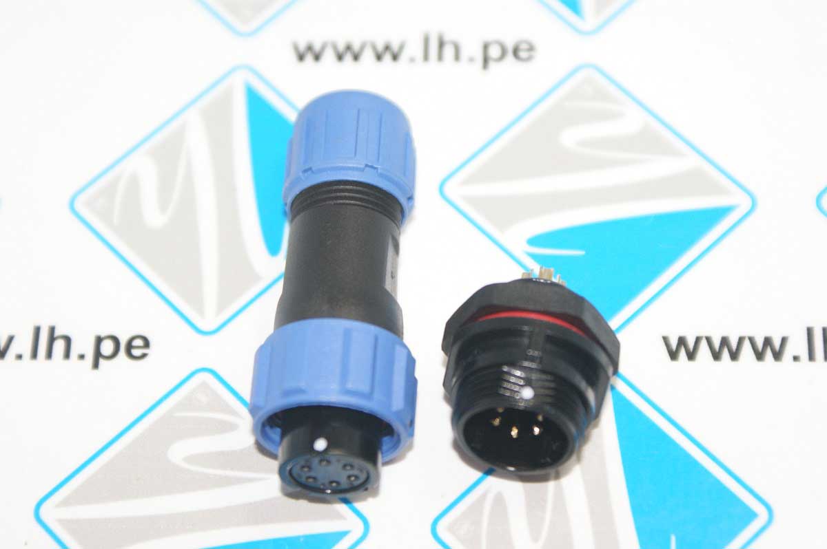 SP1310/S6IN SP1312/P6          Conector aéreo hembra y macho chasis, 6 pines, 4÷6.5mm, 5A